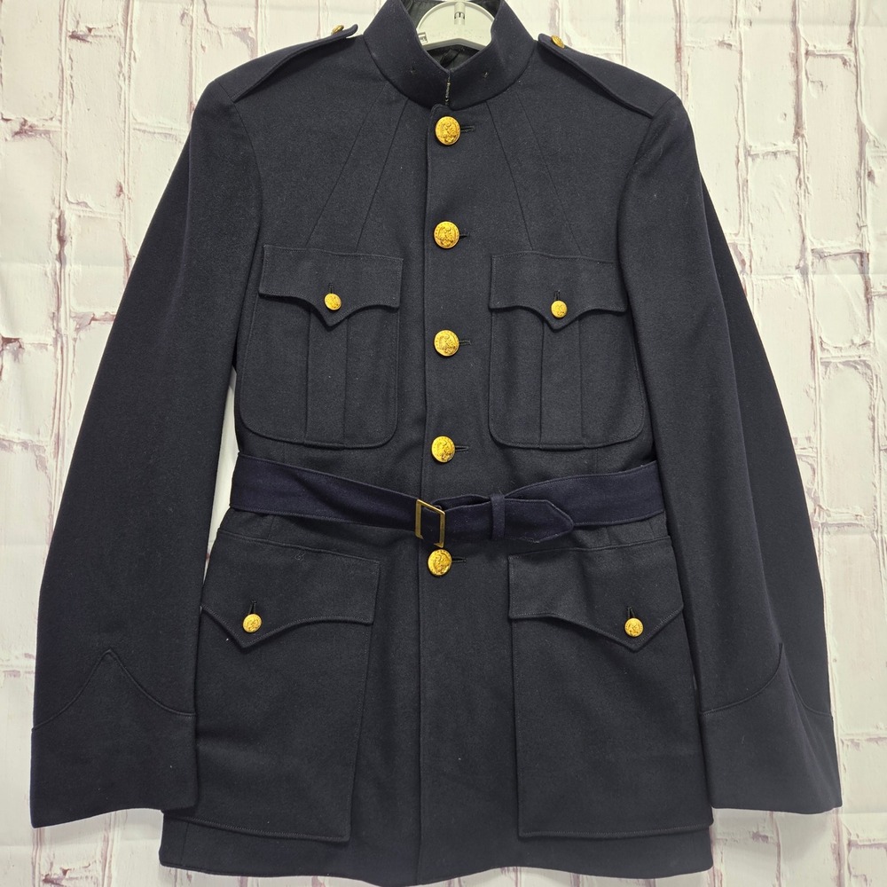 VTG WW2 Officers Wool US Navy Military 1940s Rosenfield Button Jacket Men 36/38